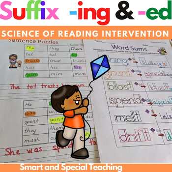 Preview of Suffixes ing and ed Orton Gillingham Level 1 Unit 10 RTI