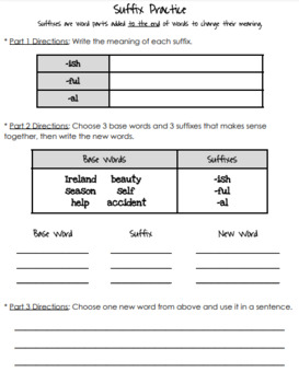 Preview of Suffixes: -ish, -ful, and -al