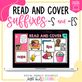 Preview of Suffixes -s and -es - Digital Read and Cover Activity | Google Slides | Jamboard