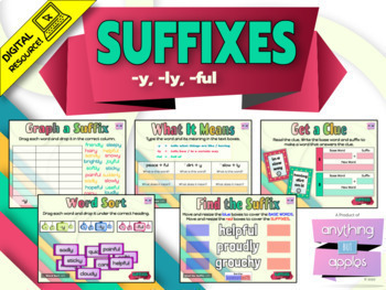 Preview of Suffixes (-y, -ly, -ful) - DIGITAL