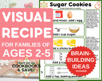 Preview of Sugar Cookie Visual Recipe for Toddlers, Homeschool Holiday Activity