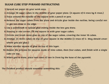 Preview of Sugar Cube Step Pyramid Activity - Ancient Egypt
