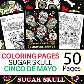 Preview of Sugar Skull- Dia de los Muertos - Day of the Dead - Cinco de mayo coloring pages