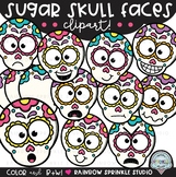 Sugar Skull Faces Clipart {Day of the Dead clipart}