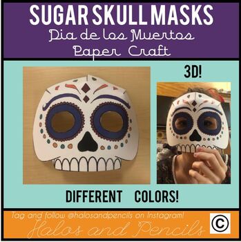 Preview of Sugar Skull Masks Dia de los Muertos Day of the Dead