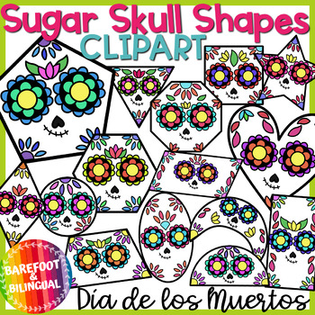 Preview of Sugar Skull Clipart Shapes | Dia de los Muertos Clipart