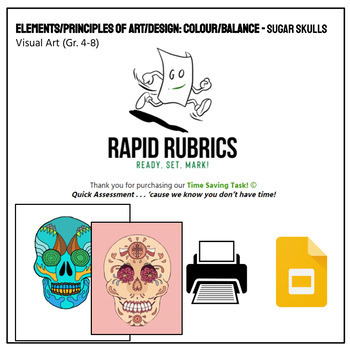 Preview of Sugar Skulls - Time Saving Task - Ontario - Visual Arts - Rapid Rubrics