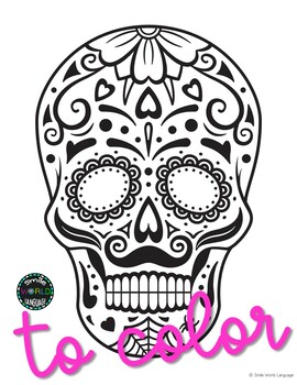 Coloring Set Dia De La Muertos Coloring Set La Catrina Sugar Skull Digital  PDF 