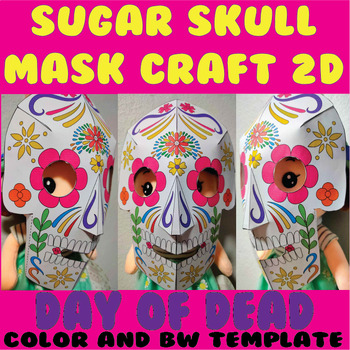 Preview of Sugar skull Mask Crafts 2D Day of the Dead | Día de los Muertos Activities