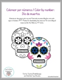 Sugar skull color by number day of the dead / Pintar por n