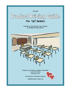 Preview of Suggested Product Pricing Guide for TpT Sellers