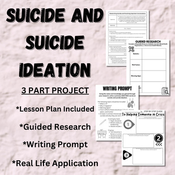 Preview of Suicide - 3 Part Project - High School Health - Mental Health - Research