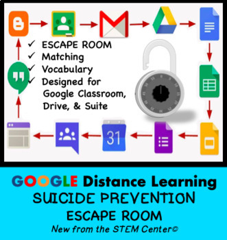 Preview of Suicide Prevention Escape Room on Google Slides - Distance Learning Friendly