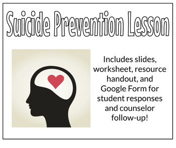 Preview of Suicide Prevention Lesson - Middle and High School