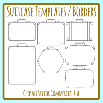 Download Suitcase Luggage Border Outline Templates Clip Art Commercial Use