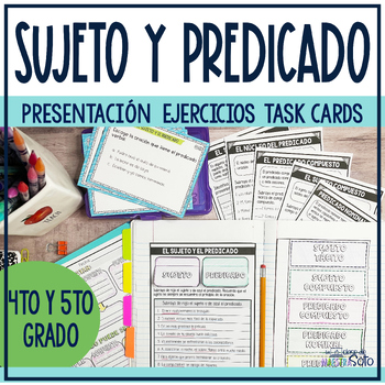 Preview of Sujeto y predicado - Presentación, ejercicios y Task Cards
