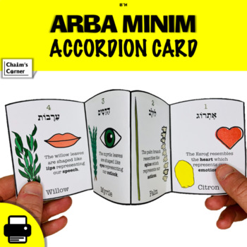 Preview of Sukkos Arba Minim Accordion Card
