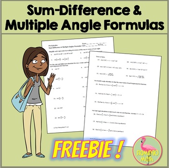 Preview of Sum Difference and Multiple Angles Formulas PreCalculus