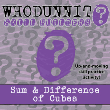 Preview of Sum & Difference of Cubes Whodunnit Activity - Printable & Digital Game Options