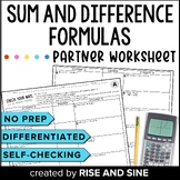 Sum and Difference Identities Self-Checking Partner Worksh