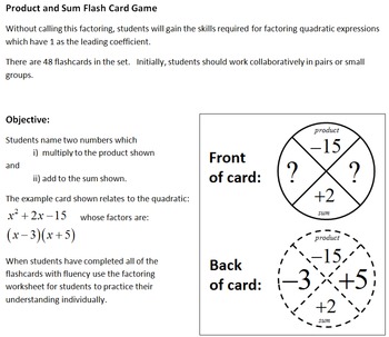 Preview of Factoring Trinomials BUNDLE (Alg 1/2/PreCal)