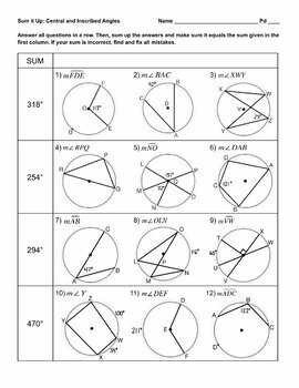 Preview of Sum it Up: Central and Inscribed Angles