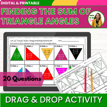 Preview of Sum of Triangle Angles 6th Grade Math Digital Drag and Drop Activity