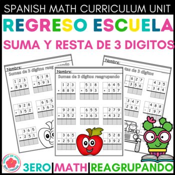 Preview of Suma Resta reagrupando 3 dígitos Addition and Subtraction