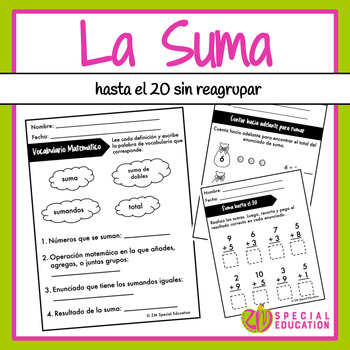 Preview of Suma hasta 20 - Sumar - Addition  in Spanish
