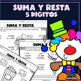 Suma y Resta 5 dígitos | Add and Subtract 5 digits SPANISH