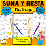 Suma y Resta en español - papel cuadriculado | Add & Subtr