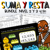 Suma y resta  + Boom + hojas de trabajo Nivel 2 y 3 BUNDLE