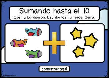 Preview of Sumando hasta el 10: Sumar con Dibujos