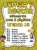 Sumar y restar números con 2 dígitos (Spanish Unit 13)