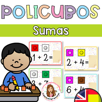 Preview of Sumas Policubos / Addition math cubes. Snap cubes. Addition Block. Math Centers.