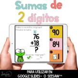 Sumas de 2 dígitos Addition with regrouping in Spanish DIGITAL