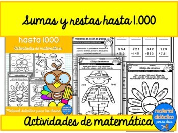 Preview of Sumas y Restas hasta 1.000-  matemática- Spanish addition and subtraction