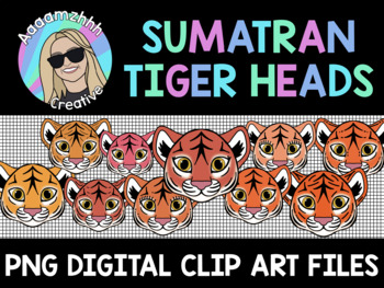 Preview of Sumatran Tiger Heads Clip Art