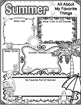 summer activities freebie end of year writing activity reflection