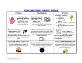 Summarization Choice Board for grades 3-7