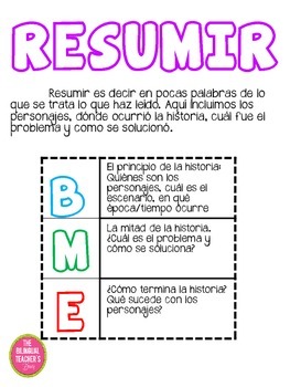 Summarization in Spanish by The Bilingual Teacher Store | TpT