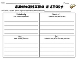 Summarizing A Story Graphic Organizer