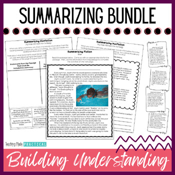 Preview of Summarizing Activities & Worksheets Practice / Lessons - Reading Passages, More
