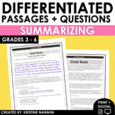 Summarizing Fiction Reading Comprehension Passages | Summary Graphic Organizer