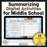 Summarizing Digital Activities Middle School Differentiated