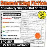 Summarizing Fiction Worksheets: 6 Practice Passages and 1 Poster