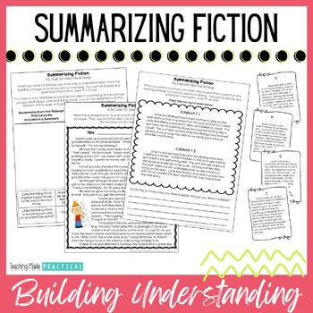 Preview of Summarizing Fiction Text / Stories - Reading Passages & Practice Worksheets