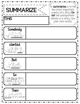 summarizing graphic organizer 2nd grade