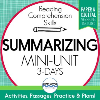 Preview of Summarizing Reading Passages, Lessons, Google Classroom Distance Learning
