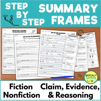 Preview of Summarizing Nonfiction, Fiction, and CER-Graphic Organizers & Cue Strips
